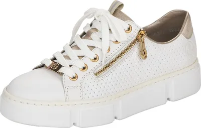 Produktbild von Rieker Damen Schnürschuhe Plateau Sneaker N5932, Größe:42 EU, Farbe:Weiß