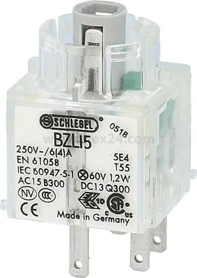 Image de Georg Schlegel Contacteur tactile lumineux, contacteur 1S BZ, éclairé, fiche plate 2,8 mm x 0,8 mm - 1 pièce