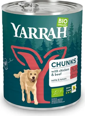 (DLA PSA) KARMA Z WOŁOWINĄ, POKRZYWĄ I POMIDOREM BIO 820 g - YARRAH