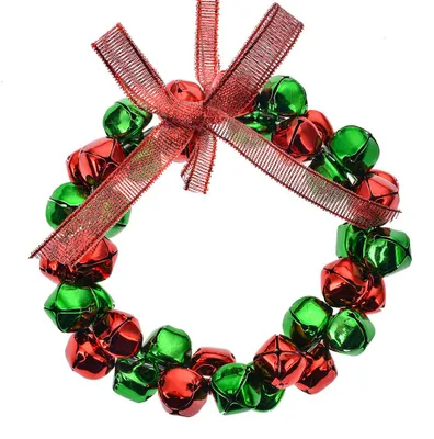 Image de Clayre & Eef Pendentif de Noël Ø 11 cm Rouge Vert Métal