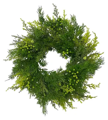 Produktbild von Künstlicher Thujakranz, Türkranz Zypresse Winterdeko Weihnachten Ø40cm