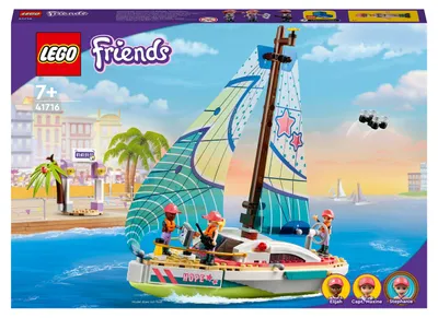 Produktbild von LEGO 41716 Friends Stephanies Segelabenteuer Spielzeug-Segelboot mit 3 Mini-Puppen, Geschenk für Kinder ab 7 Jahren
