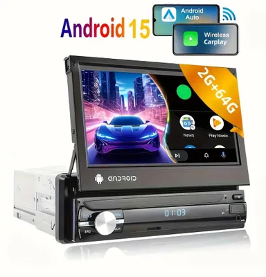 Obrázek produktu pro Multimediální autorádio - Android autorádio - 1 DIN přehrávač - Navigační systém - Rádio s dotykovým displejem