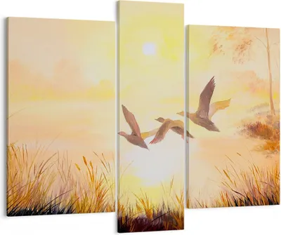 Produktbild von Bild auf Leinwand - Leinwandbild - Vogel Natur Wasser - 95x80cm - Wand Bild - Wanddeko - Wandbilder - Leinwanddruck - Bilder - Kunstdruck - Wanddekoration - Leinwand bilder - Wandkunst - CB95x80-3686