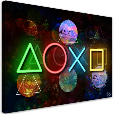 Produktbild von Leinwandbild Spielkonsole 120x80 Feeby Bunt bild für die wand bereit zum aufhängen