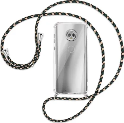Produktbild von Handykette Backcover-Schutzhülle mit Band (Metall silberfarben) für Motorola Moto G6 - camouflage