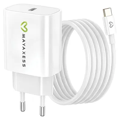 Produktbild von Mayaxess, 20W Netzteil für Fairphone 6 + USB-C Kabel 1m, Weiß