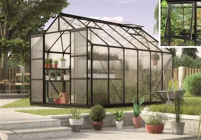 Obrázek produktu pro Vitavia skleník "Jupiter 9900" černý 9,9 m² 6 mm HKP