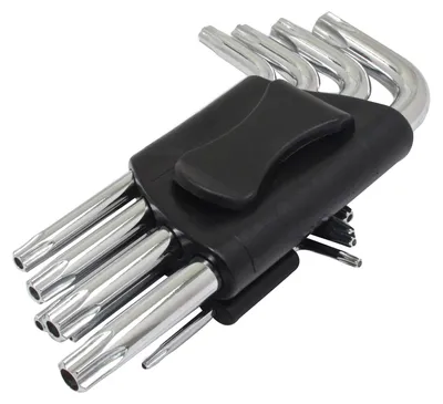 Immagine prodotto di Set chiavi a Esagono Torx ,T10-T50 con foro, forma L, serie di chiavi ad angolo lunghe, 9 pezzi Asta Poland