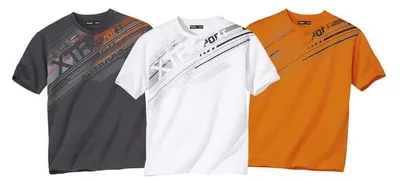 Obrázok produktu pre Atlas For Men – Pánske tričko – športové (balenie po 3 ks) AF193 (6XL) (tmavošedá/oranžová/biela)