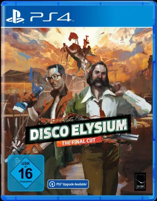 The image is a video game box cover for Disco Elysium - The Final Cut on PS4.