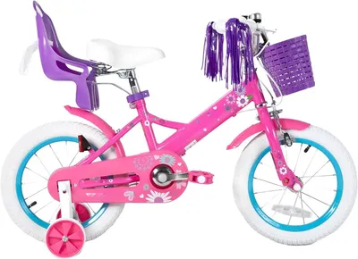 Produktbild von Kinderfahrrad Mädchen 12 Zoll (30 cm) – Mit Stützrädern, Korb, Klingel & Puppensitz – Lila