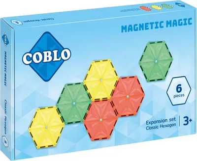 Produktbild von Coblo Spielzeug Magnetische Fliesen Classic Hexagon 6 Stück