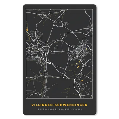 Produktbild von MuchoWow® Mauspad Mousepad Schwarz und Gold - Stadtplan - Villingen Schwenningen - Deutschland - Karte 40x60 cm - Mousepads - Maus Mat - Pad - Mausunterlage - Schreibtisch Accesoire