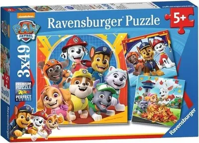 Immagine prodotto di Set di puzzle, Paw Patrol, Ravensburger, 3 x 49 pezzi, poster incluso, dai 5 anni in su
