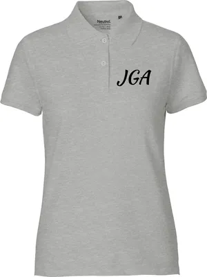 Produktbild von Huuraa Damen Polo Shirt JGA Junggesellenabschied M Sport Grey Bio Baumwolle Fairtrade Poloshirt Geschenkidee