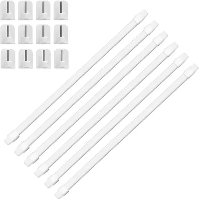 Ausziehbare Gardinenstange 6er-Set 30-50 cm mit Klebehaken