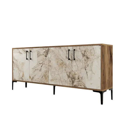Produktbild von Skye Decor, Kiev - Walnut, White Marble, Wohnzimmerschränke, Nussbaum, 180 x 78 x 35 cm