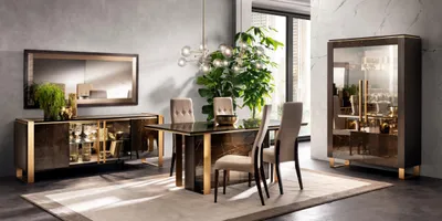 Produktbild von Esstisch Stühle Kommode 8tlg. Esszimmer Set Gruppe Garnitur Tisch arredoclassic