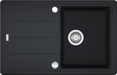 Produktbild von Franke Spüle BASIS BFG 611 in Onyx aus Fragranit DuraKleen® Plus Sanitized® / Ausschnittmaß 760 x 480 mm / Einbauspüle / Auflagespüle