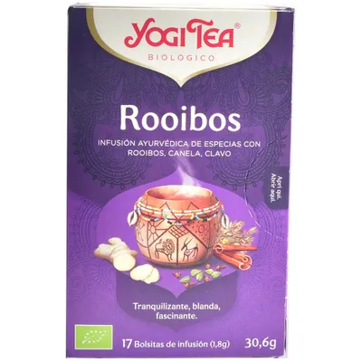 Zdjęcie produktu dla Yogi Tea - Rooibos, ajurwedyjski napar korzenny z rooibosem, cynamonem i goździkami - 17 saszetek, 30,6 g
