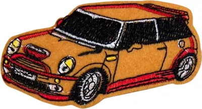 Produktbild von Auto-Mini Cooper-Emblem zum Aufbügeln, Orange