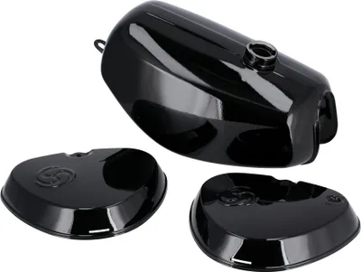 Image de Set: réservoir + couvercle latéral carré, noir - Simson S51, S70