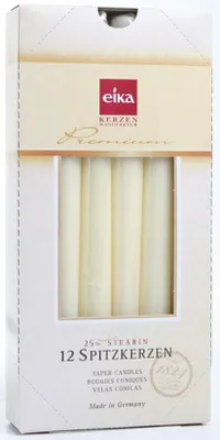 Produktbild von 12x Eika 105000700105 Spitzkerzen Ø25 mm Höhe 250 mm champagner