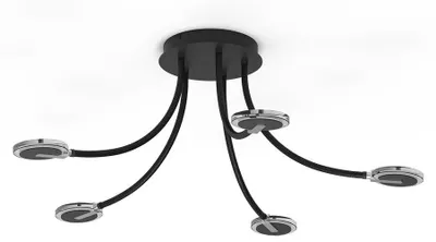 Produktbild von LED Deckenleuchte, dimmbar, Metall, Glas, schwarz