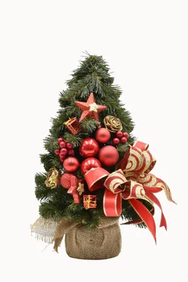 Image de PINUS COMPANY | Arbre de Noël - 40 cm - Rouge - Fait main - Décoration de Noël élégante
