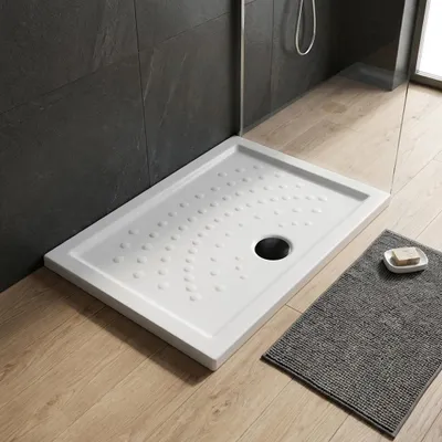 Produktbild von Duschwanne Cm 100X80 H 6 aus weißer Keramik | Malta