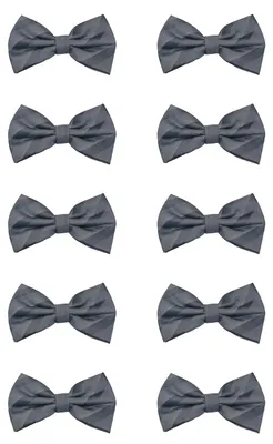 Produktbild von Fabio Farini - 10 Stück Herren Fliegen - Farbton Silber - Männer Querbinder Vorgebunden Silber