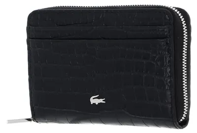 Zdjęcie produktu dla Skórzany portfel LACOSTE Zip Coin Wallet Noir, czarny