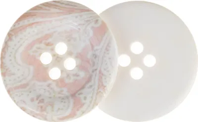Image de Bouton - lot de 2 - diamètre 50 mm - blanc, crème, rose