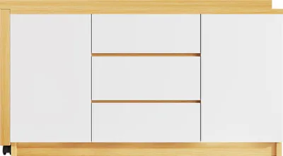Produktbild von Flieks Faltbarer Schreibtisch mit Rollen, Sideboard Kommode mit beweglichem Beistelltisch, Ecktisch Frisiertisch Eckschreibtisch Drehbar, Oak