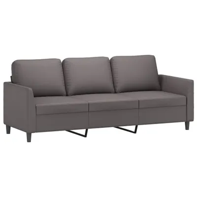 Immagine prodotto di Divano a 3 Posti Grigio 180 cm in Pelle finta