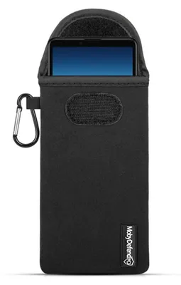 Productafbeelding van MobyDefend Hoesje - Geschikt voor Sony Xperia 10 III - Neopreen Pouch Met Karabijnhaak - Insteek - Riemlus - Zwart