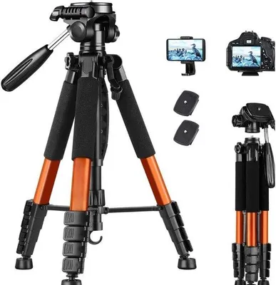 Produktbild von Famanu Kamerastativ 182 cm – Aluminium, leicht und kompakt mit Telefonhalter für Vlogging