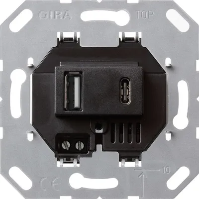 Produktbild von Gira USB-Spannungsversorgung 2-f. Typ A/C Einsatz 236900