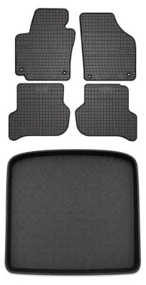 Produktbild von Gummimatten + Kofferraumwanne für Seat Altea 2007-2008 (Standard-Kofferraum) – Schwarz, passgenau – Wielganizator SolidPRO