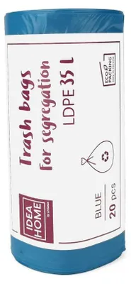 Zdjęcie produktu dla Worki Ldpe Do Segregacji 35L Niebieski 20Szt