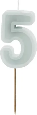 Produktbild von Geburtstagskerze Zahl 5, hellmint, 6 cm