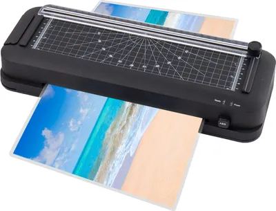 Obrázek produktu pro Termální laminátor Stolní laminovací stroj A4 s funkcí řezání papíru Automatický laminátor Trimmer pro domácí školu Kancelář 300 mm / min