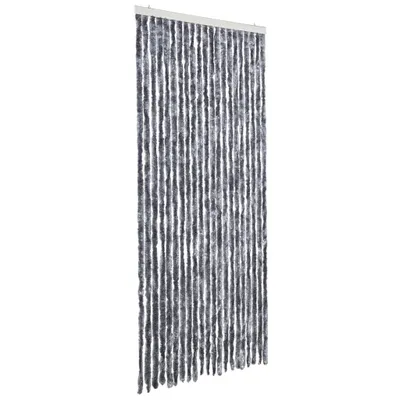 Image de vidaXL Rideau anti-insectes argenté 90x200 cm chenille