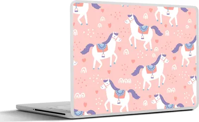 Produktbild von MuchoWow® Laptop Aufkleber Sticker Cover Pferd - Herz - Muster 25x18 cm - Laptop-Deko