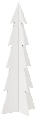 Image de vidaXL Sapin de Noël à décorer Blanc 112 cm Pin massif
