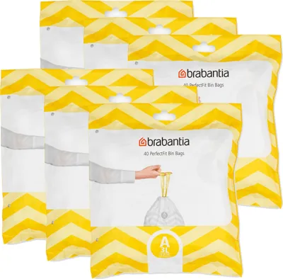 Produktbild von Brabantia PerfectFit Müllbeutel 3L (A) 40 Beutel - Mülleimerbeutel (6er Pack)