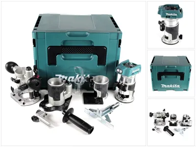 Produktbild von 18 V 8 mm Trimmer (nur Produkt + Zubehörsatz) MAKITA - Ohne Akku oder Ladegerät - DRT50ZJX3