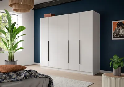 Produktbild von Kopenhagen Kleiderschrank 5 Türen weiß.