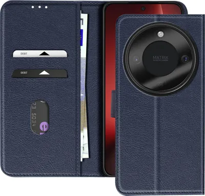 Immagine prodotto di Avizar, custodia a libro con supporto per Honor Magic 8 Lite, blu notte